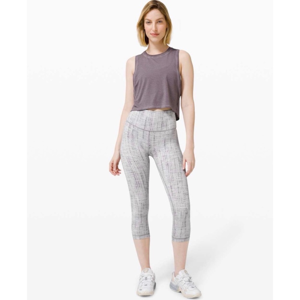 Lululemon Wunder Under Crop (High-Rise) 21" Jacquard Moonphase Silver Lining 4